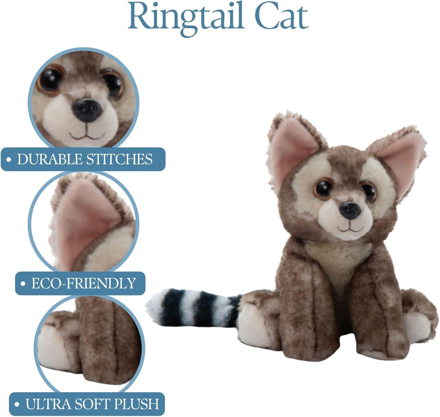 image:imageThe Petting Zoo Ringtail Cat Stuffed Animal Plushie Gifts for Kids Wild Onez Wildlife Animals Lemur Plush Toy 9 inches