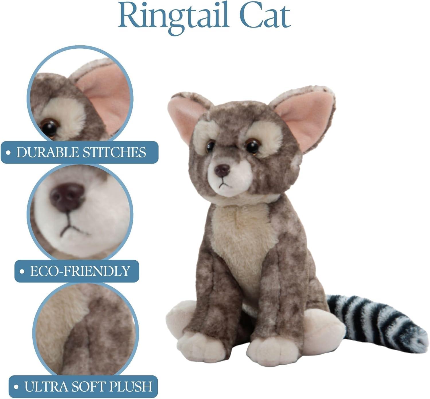 image:imageThe Petting Zoo Ringtail Cat Stuffed Animal Plushie Gifts for Kids Wild Onez Wildlife Animals Ringtail Cat Plush Toy 12 inches
