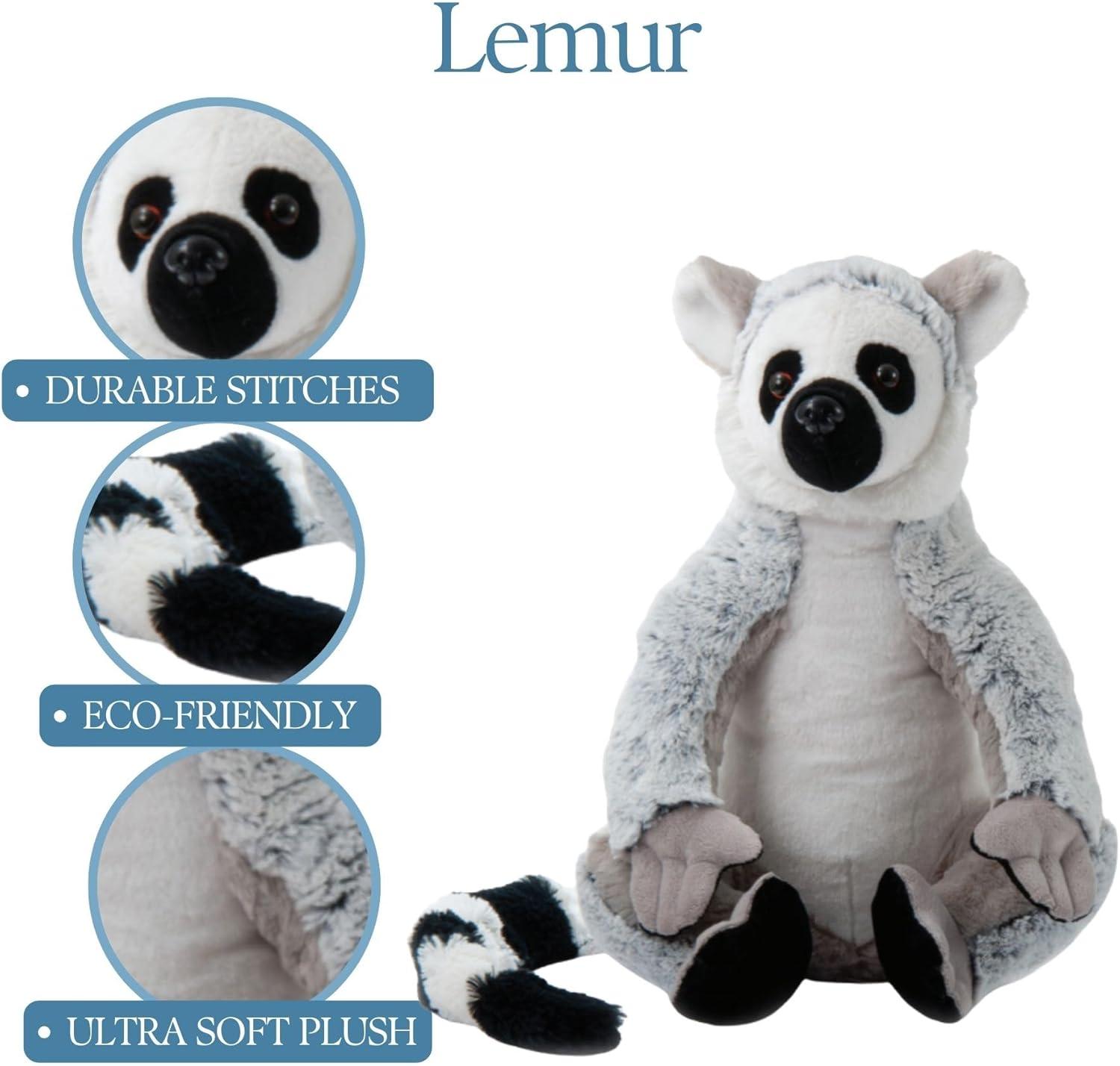 image:imageThe Petting Zoo Ringtailed Lemur Stuffed Animal Gifts for Kids Wild Onez Zoo Animals Jumbo Zoologee Ringtailed Lemur Plush Toy 20 inches