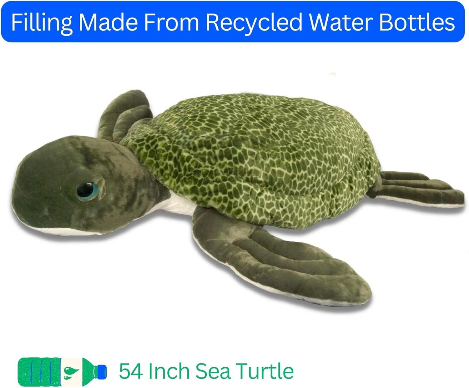 image:imageThe Petting Zoo Sea Turtle Stuffed Animal Plushie Super Jumbo Gifts for Kids Wild Onez Ocean Animals Sea Turtle Plush Toy 54 inches