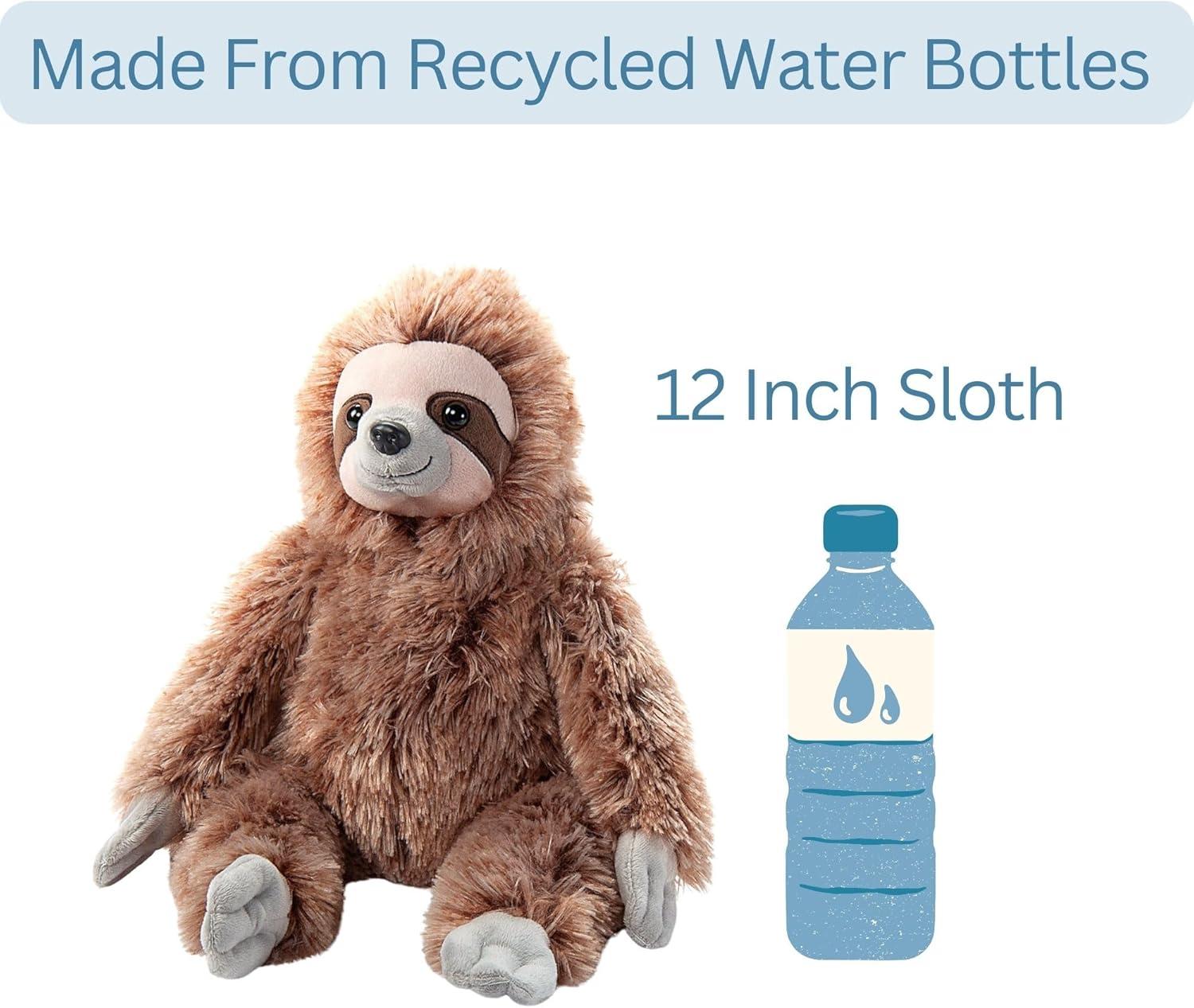 image:imageThe Petting Zoo Sloth Stuffed Animal Plushie Gifts for Kids Wild Onez Wildlife Animals Brown Zoologee Sloth Plush Toy 12 inches