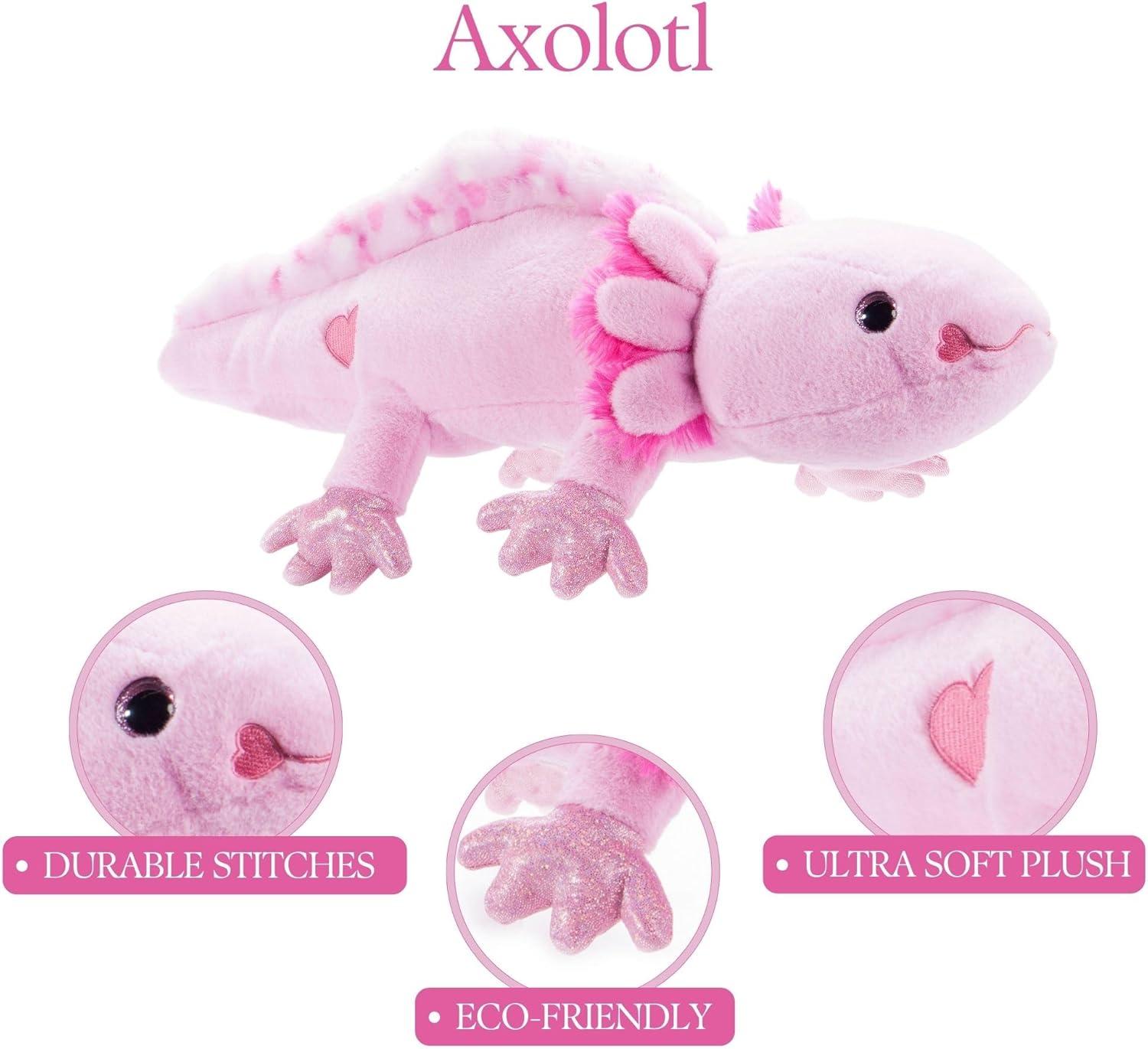 image:imageThe Petting Zoo Valentine Axolotl Stuffed Animal Plushie Gifts for Kids Pink Salamander Plush Toy 20 inches