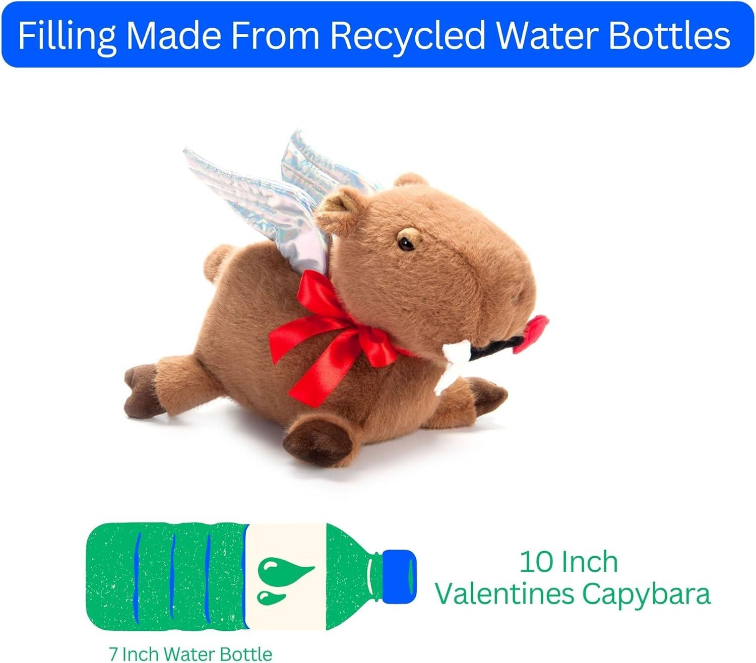 image:imageThe Petting Zoo Valentine Carl Capybara Stuffed Animal Plushie Gifts for Kids Brown Capybara Plush Toy 10 inches