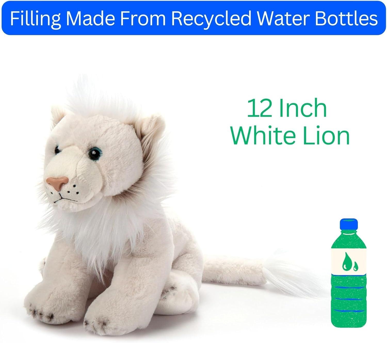 image:imageThe Petting Zoo White Lion Stuffed Animal Plushie Gifts for Kids Wild Onez Wildlife Animals Lion Plush Toy 12 inchesMedium