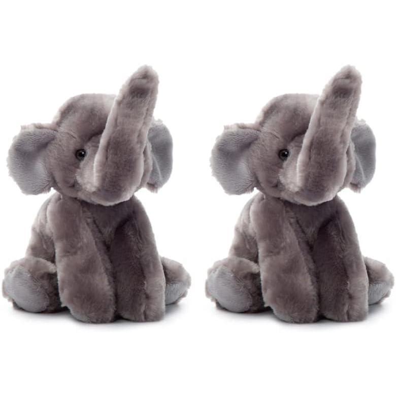 image:imageThe Petting Zoo Asian Elephant Stuffed Animal Plushie Gifts for Kids Wild Onez Wildlife Animals Elephant Plush Toy 9 Inches9 in Pack of 2