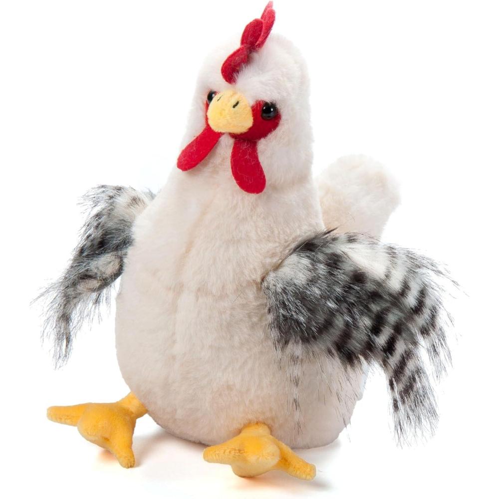 image:imageThe Petting Zoo Chicken Stuffed Animal Plushie Gifts for Kids Wild Onez Barnyard Animals White Chicken Plush Toy 9 inches
