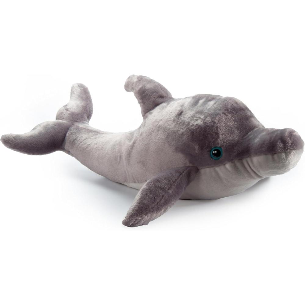 image:imageThe Petting Zoo Dolphin Stuffed Animal Plushie Gifts for Kids Wild Onez Sealife Animals Gray Dolphin Plush Toy 32 inches