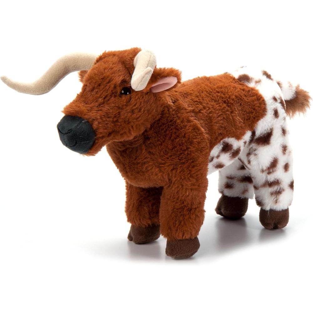 image:imageThe Petting Zoo Longhorn Stuffed Animal Plushie Gifts for Kids Wild Onez Wildlife Animals Longhorn Plush Toy 12 inches