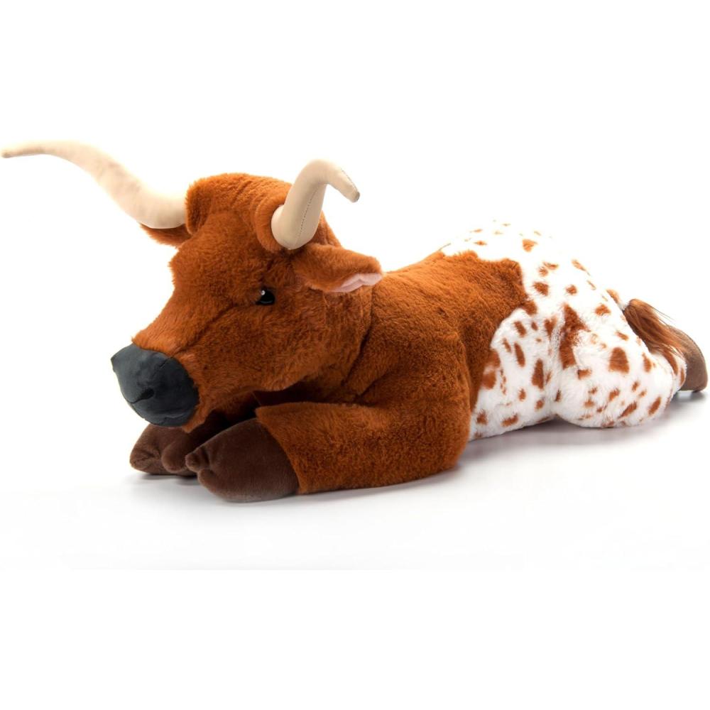 image:imageThe Petting Zoo Longhorn Stuffed Animal Plushie Gifts for Kids Wild Onez Wildlife Animals Longhorn Plush Toy 24 inches