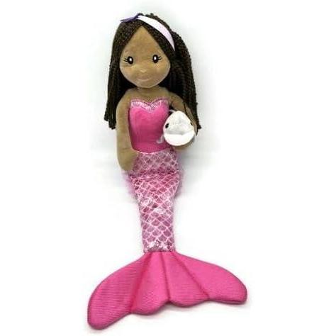 image:imageThe Petting Zoo Mermaid Doll with Dolphin Stuffed Animal Great Gifts for Girls Mermaid Plush Doll with Dolphin Plush Toy 17 inch Dark Skin
