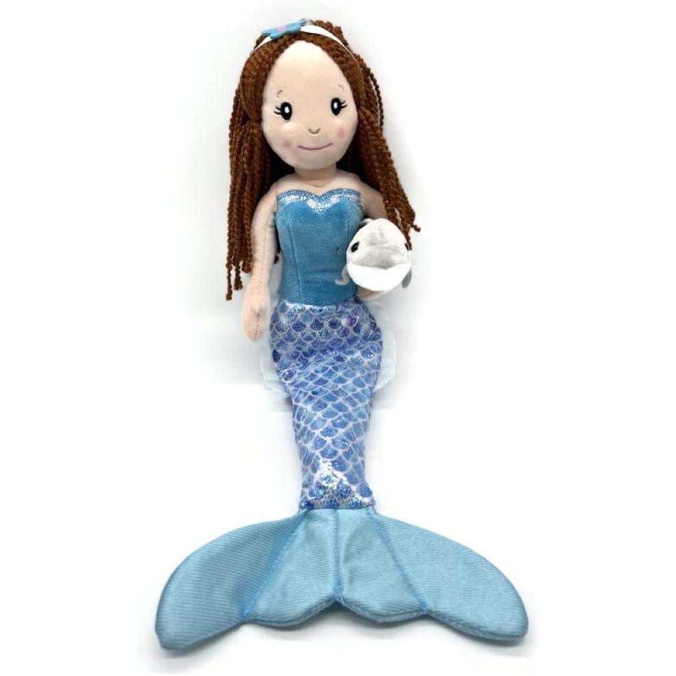 image:imageThe Petting Zoo Mermaid Doll with Dolphin Stuffed Animal Great Gifts for Girls Mermaid Plush Doll with Dolphin Plush Toy 17 inch Red Hair