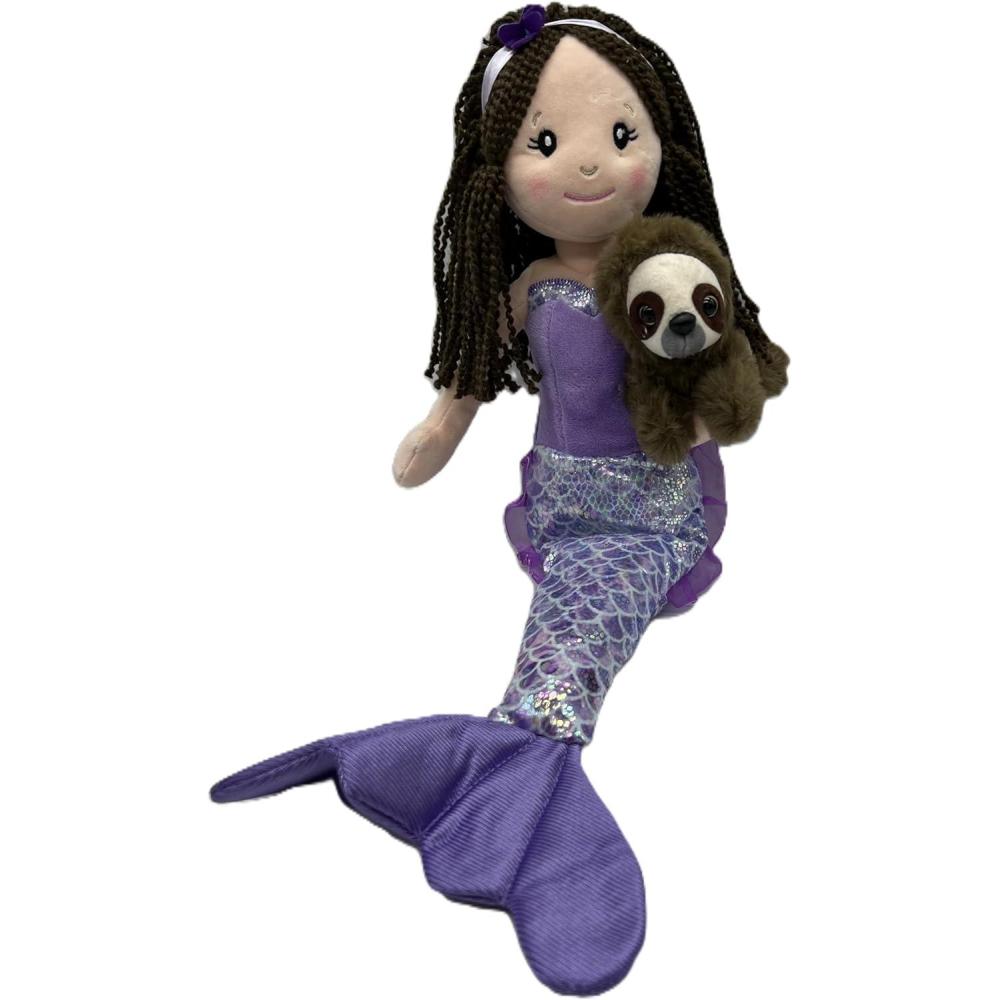image:imageThe Petting Zoo Mermaid Doll with Sloth Stuffed Animal Gift for Girls Plush Mermaid Doll with Sloth Plush Toy 17 inch Brunette