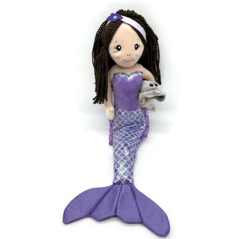image:imageThe Petting Zoo Mermaid Doll with Stingray Stuffed Animal Great Gifts for Girls Mermaid Plush Doll with Stingray Plush Toy 17 inch Brunette