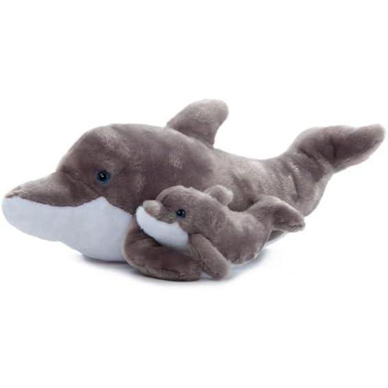 image:imageThe Petting Zoo Mom and Baby Dolphin Stuffed Animal Plushie Gifts for Kids Wild Onez Ocean Animals Dolphin Plush Toy 20 inches