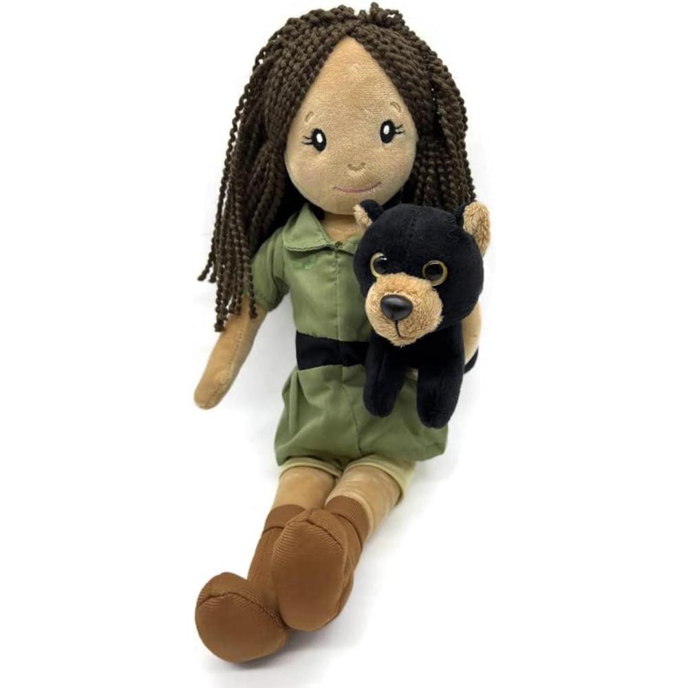 image:imageThe Petting Zoo Zookeeper Doll and Black Bear Stuffed Animal Friend Gifts for Kids Plush Doll with Black Bear Plush Toy 16 inch Dark Skinned