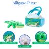 The Petting Zoo Alligator Stuffed Animal Plushie and Purse Set, Gifts for Kids, Wildlife Animal Toy, Green Alligator Plush Toy and Purse Pet Carrier