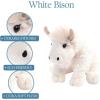 The Petting Zoo Bison Stuffed Animal Plushie, Gifts for Kids, Wild Onez Wildlife Animals, White Bison Plush Toy, 12 inches(Medium)