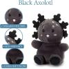 The Petting Zoo Black Axolotl Stuffed Animal Plushie, Gifts for Kids, Nuggetz Animals, Salamander Plush Toy, 6 inches