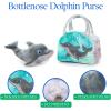 The Petting Zoo Bottlenose Dolphin Stuffed Animal Plushie and Purse Set, Gifts for Kids, Sealife Animal Toy, Gray Bottlenose Dolphin Plush Toy and Purse Pet Carrier