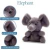 The Petting Zoo Elephant Stuffed Animal Plushie, Gifts for Kids, Nuggetz Wildlife Animals, Elephant Plush Toy 6 Inches(Small)