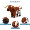 The Petting Zoo Longhorn Stuffed Animal Plushie, Gifts for Kids, Wild Onez Wildlife Animals, Longhorn Plush Toy 12 inches