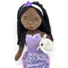 The Petting Zoo Mermaid Doll with Dolphin Stuffed Animal- Great Gifts for Girls, Mermaid Plush Doll with Dolphin Plush Toy, 17 inch (African American)
