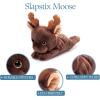 The Petting Zoo Moose Stuffed Animal Plushie Slap Bracelet, Gifts for Kids, Slapstix Wildlife Animals, Moose Plush Toy, 10 inches