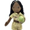 The Petting Zoo, Paleontologist Plush Doll with T-Rex Stuffed Animal, Gifts for Girls, Soft Doll with Dinosaur Plush Toy, 16 inch (African American)