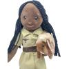 The Petting Zoo, Paleontologist Plush Doll with Triceratops Stuffed Animal, Gifts for Girls, Soft Doll with Dinosaur Plush Toy, 16 inch (African American)
