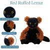 The Petting Zoo Red Ruffed Lemur Stuffed Animal, Gifts for Kids, Wild Onez Zoo Animals, Red Ruffed Lemur Plush Toy 12 inches