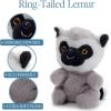 The Petting Zoo Ring Tailed Lemur Stuffed Animal Plushie, Gifts for Kids, Nuggetz Wildlife Animals, Lemur Plush Toy, 6 inches