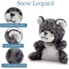 The Petting Zoo Snow Leopard Stuffed Animal Plushie, Gifts for Kids, Nuggetz Wildlife Animals, Leopard Plush Toy, 6 inches
