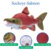 The Petting Zoo Sockeye Salmon Stuffed Animal Plushie, Gifts for Kids, Wild Onez Sealife River Fish Animals, Red Sockeye Salmon Plush Toy 20 Inches