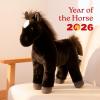 The Petting Zoo Standing Black Horse Stuffed Animal Plushie, Gifts for Kids, Wild Onez Barnyard Animals, Black Horse Plush Toy, 12 inches