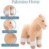 The Petting Zoo Standing Palamino Horse Stuffed Animal Plushie, Gifts for Kids, Wild Onez Barnyard Animals, Palamino Horse Plush Toy, 12 inches