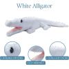 The Petting Zoo White Alligator & Blue Eyes Stuffed Animal Plushie, Gifts for Kids, Wild Onez Zoo Animals, Alligator Plush Toy 34 Inches
