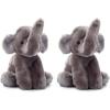 The Petting Zoo Asian Elephant Stuffed Animal Plushie, Gifts for Kids, Wild Onez Wildlife Animals, Elephant Plush Toy 9 Inches(9 in (Pack of 2))