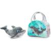 The Petting Zoo Bottlenose Dolphin Stuffed Animal Plushie and Purse Set, Gifts for Kids, Sealife Animal Toy, Gray Bottlenose Dolphin Plush Toy and Purse Pet Carrier