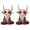 The Petting Zoo Longhorn Stuffed Animal, Gifts for Kids, Bright Eye Zoo Animals, Longhorn Plush Toy 7 inches(7 inches (Pack of 2))