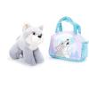 The Petting Zoo Wolf Stuffed Animal Plushie and Purse Set, Gifts for Kids, Wildlife Animal Toy, Grey Wolf Plush Toy and Purse Pet Carrier