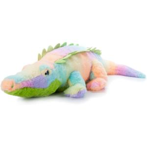 The Petting Zoo Alligator Stuffed Animal Plushie, Ombrez Ocean Animals, Rainbow Gator Plush Toy 28 inches