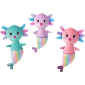 The Petting Zoo Axolotl Mermaid Stuffed Animal Plushie Assortment, Gifts for Kids, Mermaid Plush Toy Set, 14 inches (Purple)(Green)