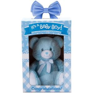 The Petting Zoo Bently Bear Stuffed Animal Plushie, Gifts for Kids, Everyday Teddy Bears, It’s a Boy Blue Bear Plush Toy with Display Box, 12 inches