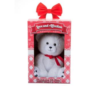 The Petting Zoo Bently Bear Stuffed Animal Plushie, Gifts for Kids, Everyday Teddy Bears, Love and Affection White Teddy Bear Plush Toy with Display Box, 12 inches