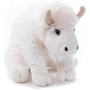 The Petting Zoo Bison Stuffed Animal Plushie, Gifts for Kids, Wild Onez Wildlife Animals, White Bison Plush Toy, 12 inches(Medium)