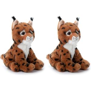 The Petting Zoo Bobcat Stuffed Animal, Gifts for Kids, Wild Onez Zoo Animals, Bobcat Plush Toy 9 inches(8 inches (Pack of 2))