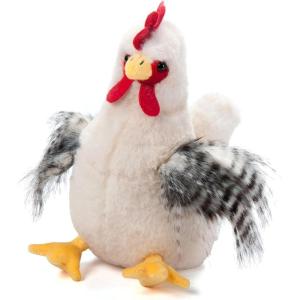 The Petting Zoo Chicken Stuffed Animal Plushie, Gifts for Kids, Wild Onez Barnyard Animals, White Chicken Plush Toy, 9 inches