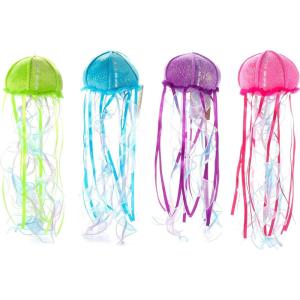 The Petting Zoo, Jellyfish Stuffed Animal, Gifts for Girls, Sparkly Jellyfish Plush Toys (Purple, 8 inch)(Pink)