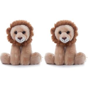 The Petting Zoo Lion Stuffed Animal, Gifts for Kids, Wild Onez Zoo Animals, Lion Plush Toy 9 inches(Small (Pack of 2))