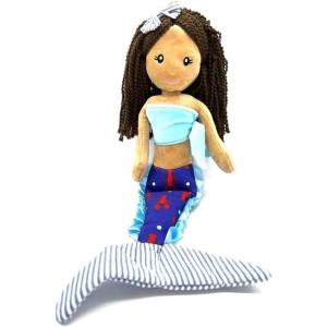 The Petting Zoo, Mermaid Doll, Nautical Tail with Lobsters, Gifts for Girls, Soft Plush Doll, 17 Inches (Blonde)(Dark Skin)